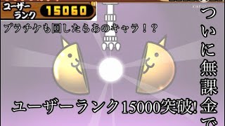 【にゃんこ大戦争】無課金でユーザーランク15000突破したのでプラチナチケット引いた