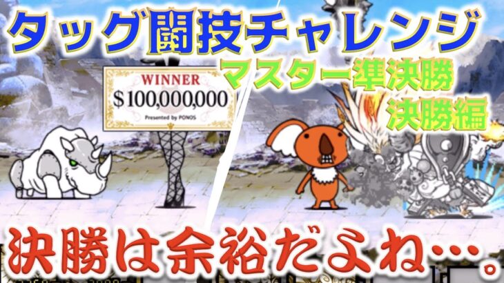 《にゃんこ大戦争》タッグ闘技チャレンジ(マスター)準決勝で助っ人登場！からの決勝はもうオマケです。