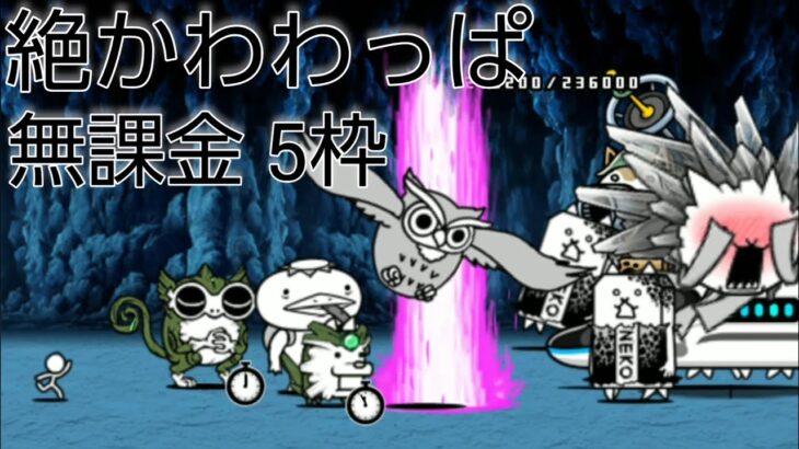 絶かわわっぱ　本能なし無課金5枠【にゃんこ大戦争】