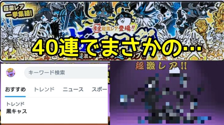 ｢黒キャス｣がトレンドに!?40連でまさかの…【にゃんこ大戦争】