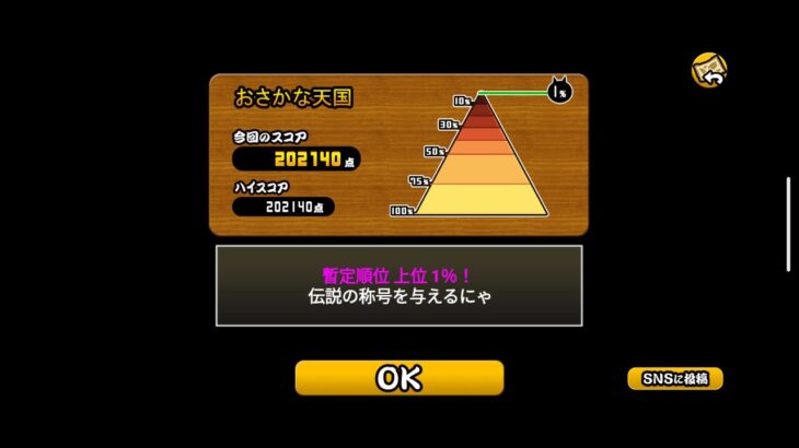 にゃんこ大戦争　おさかな天国　上位1% [202140点]