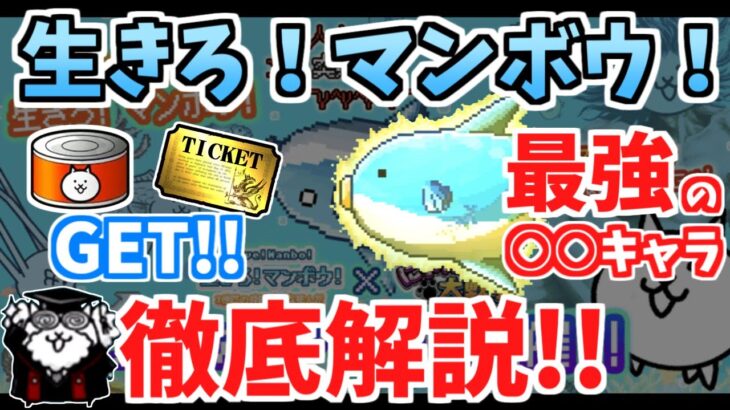 【にゃんこ大戦争】生きろ！マンボウ！コラボ開催！最強のネタキャラが大幅強化？【The Battle Cats】