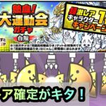 【にゃんこ大戦争】超激レア確定がキタ！くにおくん＆りきを狙うなら今！熱血大運動会ガチャ白組11連！