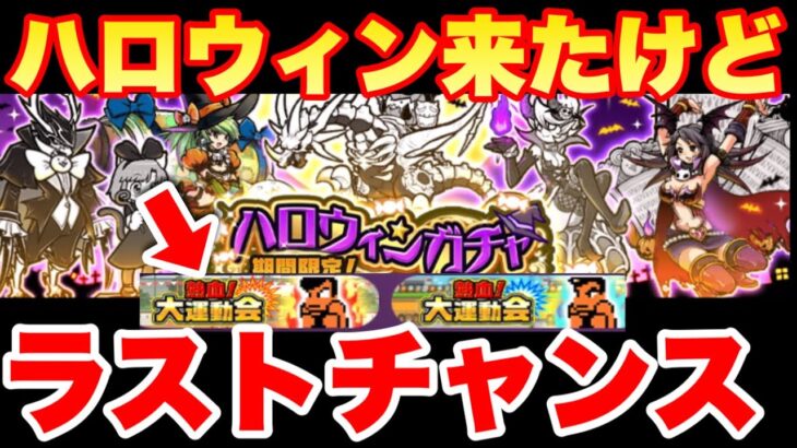 【実況にゃんこ大戦争】ハロウィンガチャ来たから全キャラ解説するけどそんなことよりもくにおGETのラストチャンスです！