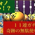 にゃんこ大戦争【極ネコ祭11連ガチャ】奇跡の無駄使い！？？((((；ﾟДﾟ)))))))【別垢】