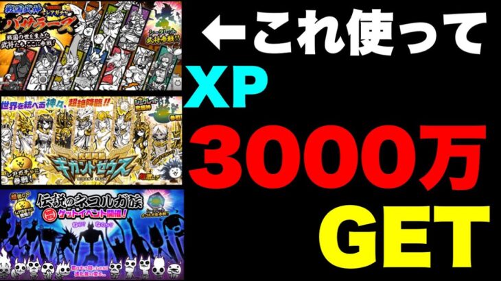 【実況にゃんこ大戦争】最強キャラを取ってXP 3000万GETせよ！