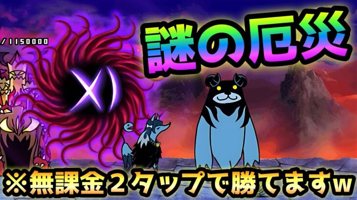 謎の厄災　でも無課金２タップで勝ちw  にゃんこ大戦争　厄災のわんわん王国