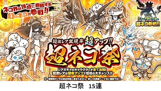 【にゃんこ大戦争】超ネコ祭　15連