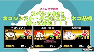 《にゃんこ大戦争-The battle cats》￥無課金勢￥ 【使ってみた】スペレア（悪魔のジューンブライドキャラ）ネコソシスト・ネコピエロ・ネコ花嫁240607　[貓咪大戰爭-냥코 대전쟁]