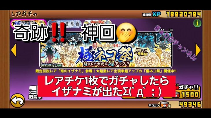 にゃんこ大戦争 日記 😻 極ネコ祭 伝説 レア👍  イザナミ GET 🤩 ゲーム 動画 🎮