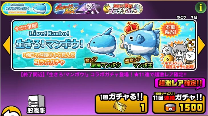 【にゃんこ大戦争】生きろ！マンボウ！コラボガチャ　確定11連　全未所持