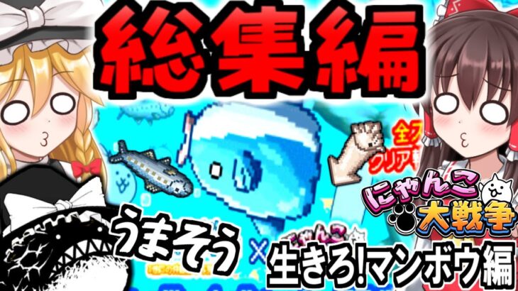 【にゃんこ大戦争】ねこのなつやすみ  生きろ!マンボウコラボ 総集編【ゆっくり実況】【無課金】