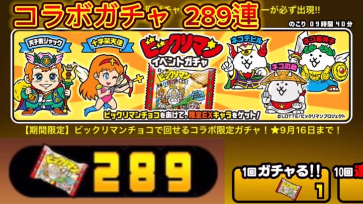 ビックリマン イベントガチャ289連【にゃんこ大戦争 × ビックリマンチョコ コラボ】