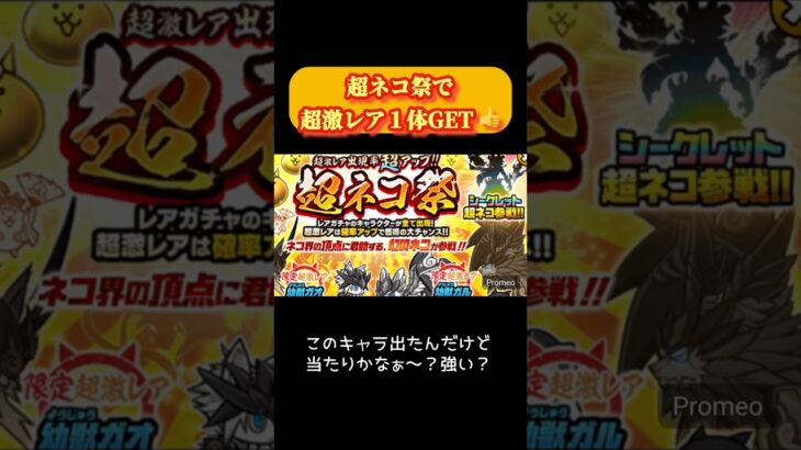 【にゃんこ大戦争】超ネコ祭 最近ガチャ運上昇中♪当てたキャラの使い道に迷走中😅 #shorts #にゃんこ大戦争 #ガチャ