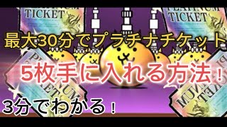 【にゃんこ大戦争】今すぐプラチナチケット5枚が欲しい人は見て。プラチナチケット5枚を最大30分で集める方法！