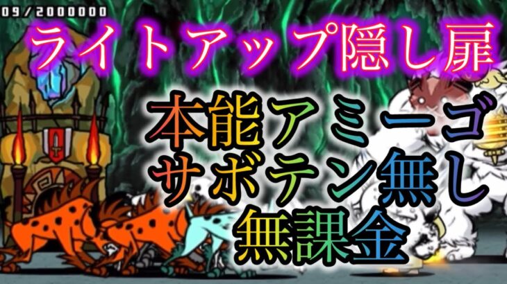 【本能アミーゴ、サボテン難民必見】ライトアップ隠し扉　無課金攻略　【にゃんこ大戦争】