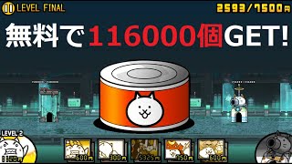 にゃんこ大戦争 無料でネコカン116000個入手！猫缶のバケモノやー！LEVEL FINAL