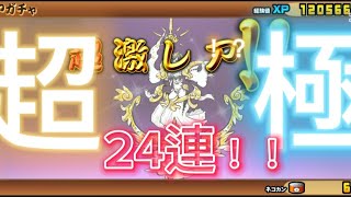 「今年を占え！」にゃんこ大戦争超極猫祭りに24連チャンしてみたよん！行けェー！#にゃんこ大戦争 #ガチャ