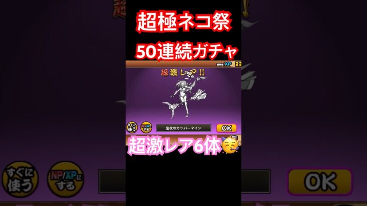 #にゃんこ大戦争 超極ネコ祭　50連続ガチャ　超激レア6体でした🥳