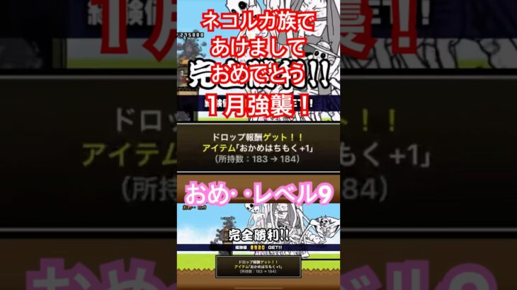 #にゃんこ大戦争 ネコルガ族で攻略　１月強襲！　おめ‥レベル9  伝説レア使用です🤗