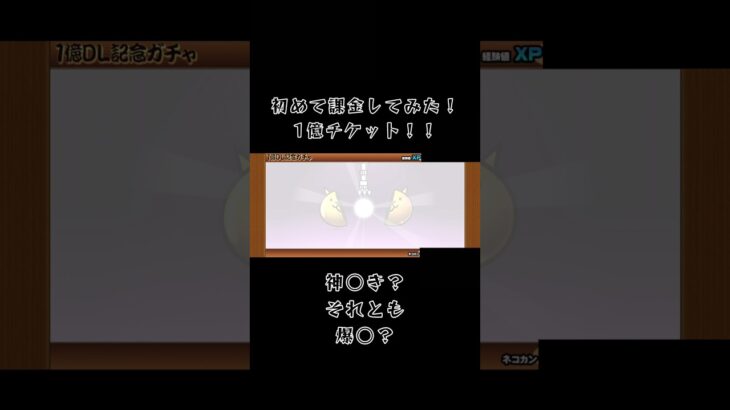 にゃんこ大戦争 初めて課金した1億チケットで神○き？それとも爆○？ #game #games #にゃんこ大戦争 #にゃんこ大戦 #ウサナギ #nyanko #1億チケット #神引き #爆死