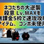 ネコたちの大逆襲殺意 Lv.MAXを無課金5枠で速攻攻略(アイテム、コンボ未使用) 【にゃんこ大戦争】