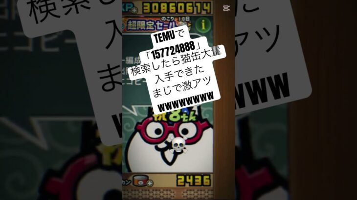 にゃんこ大戦争の無料配布がまじで熱い #temu #youtube #youtubeshorts #ytshorts #にゃんこ #にゃんこ大戦争 #にゃんこ大戦争初心者 #ねこ #無料 #猫缶