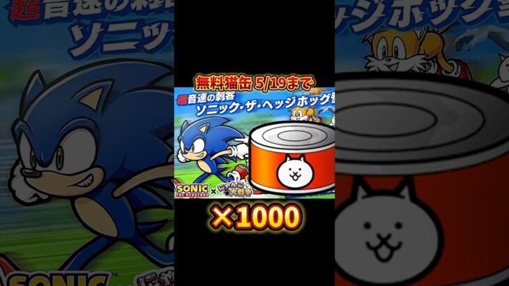 【にゃんこ大戦争】ソニックコラボ記念で猫缶1000個以上貰えるぞー！みんな急げー！#にゃんこ大戦争 #ソニック #sonicthehedgehog #sonic