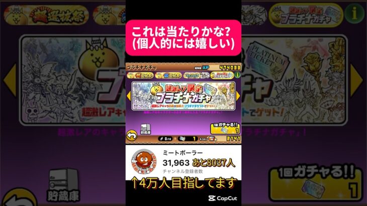 プラチナチケットでこれはどう？【にゃんこ大戦争】#にゃんこ大戦争#shorts#ガチャ