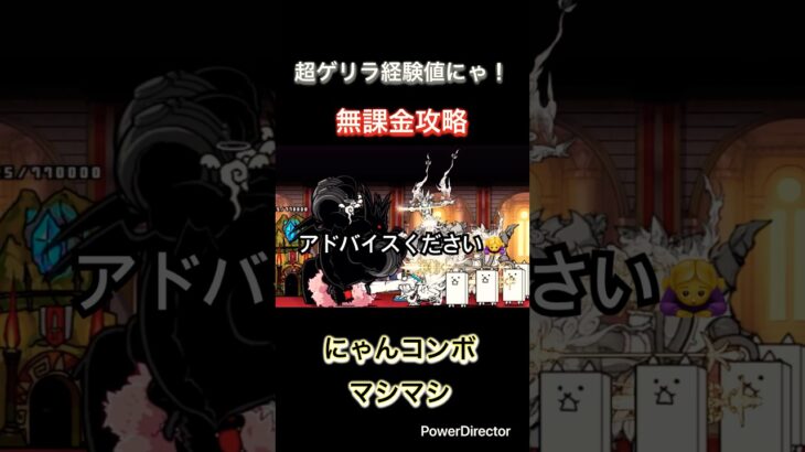 にゃんコンボで超ゲリラ経験値にゃ！を無課金攻略してみた！ #にゃんこ大戦争 #初心者 #無課金攻略 #ショート