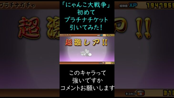 にゃんこ大戦争プラチナチケット引いてみた！このキャラって強いですか？コメントお願いします！#にゃんこ大戦争 #にゃんこ大戦争ガチャ #にゃんこ大戦争初心者