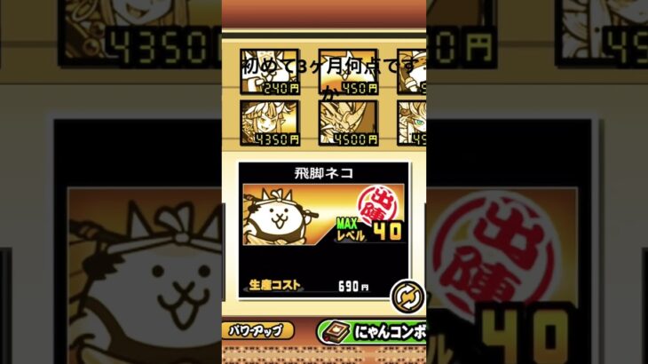 初めて3ヶ月何点ですか　　　#にゃんこ大戦争 #にゃんこ #にゃんこ大戦争初心者