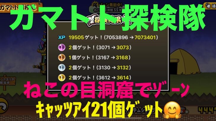 #にゃんこ大戦争 ガマトト探検隊　ねこの目洞窟でゾーン　今日のお賽銭　たくさんの贈り物ありがとう😊　thebattlecats