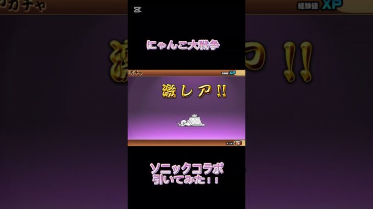 にゃんこ大戦争、ソニックコラボ、ガチャ引いてみたら、限定キャラが…＃にゃんこ大戦争＃ソニックコラボ＃ガチャ＃神引き
