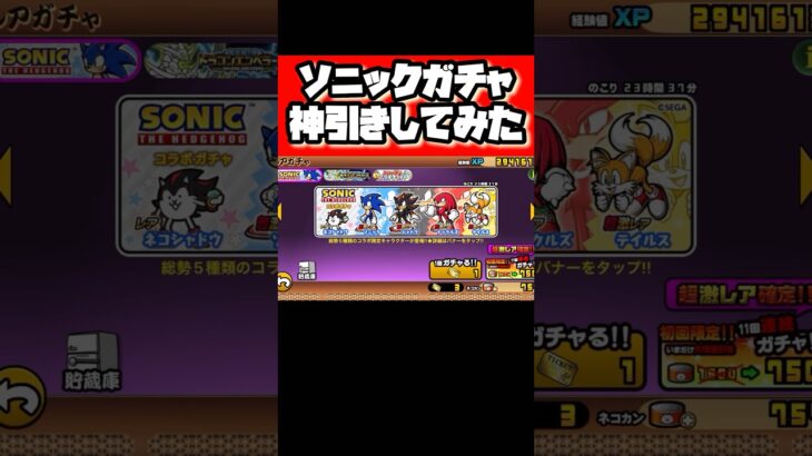 ソニックガチャ神引きしてみた【にゃんこ大戦争】 #にゃんこ #にゃんこ大戦争 #ソニック