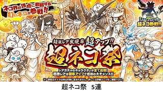 【にゃんこ大戦争】超ネコ祭　5連