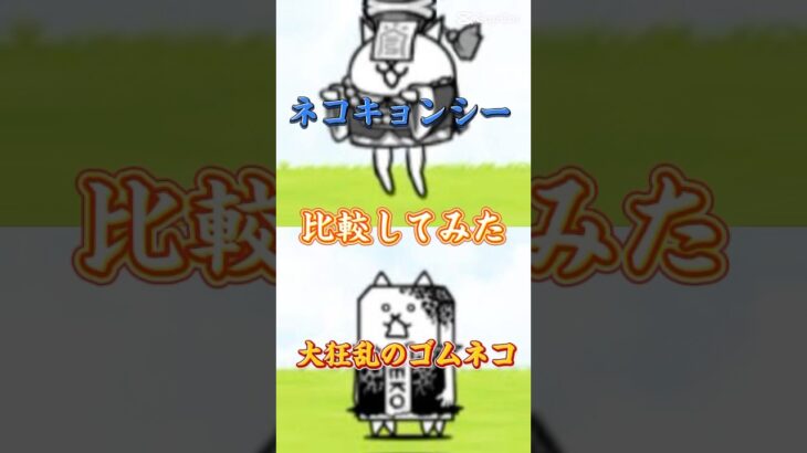 ネコキョンシーと大狂乱のゴムネコ比較してみた。#にゃんこ#強さ比べ